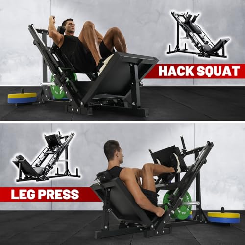 RitFit Leg Press Hack Squat Machine, Adjustable for Home Gym E5729