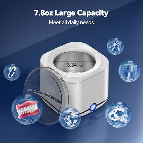 Ultrasonic Retainer Cleaner 48kHz for Dentures, Braces, Night Guard, Jewelry A47712