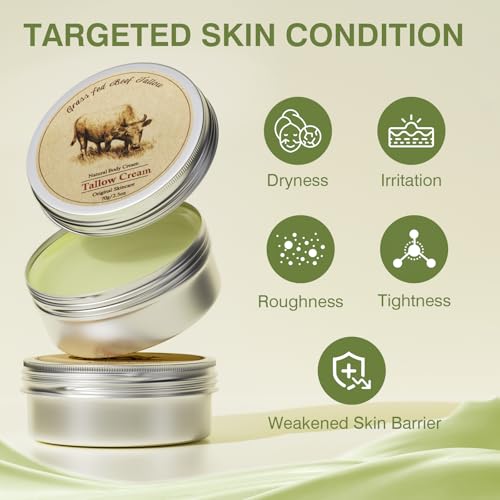 Beef Tallow Balm for Face and Skin Moisturizer, Grass Fed, 2.5oz K54249
