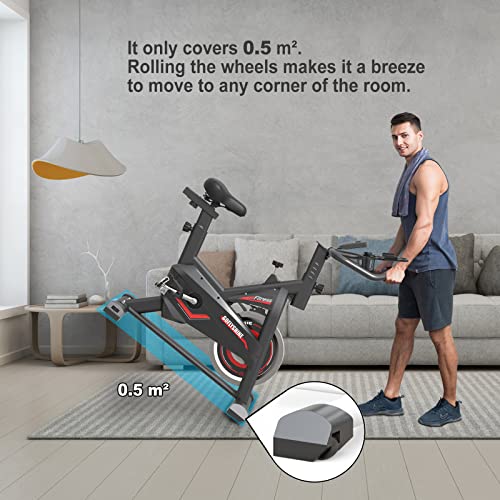 Indoor Cycling Bike with iPad Mount & LCD Monitor, Silent Belt Drive L36836