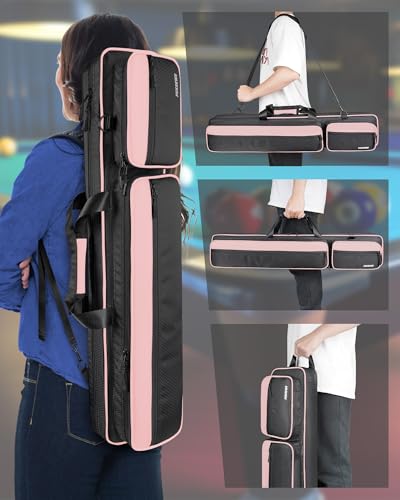 Pool Cue Case 4x5 with Pockets, Soft Padded Billiard Cue Bag A2212