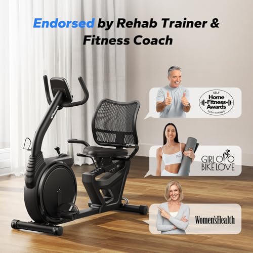 MERACH Recumbent Exercise Bike for Home, Magnetic with Bluetooth and LCD R432