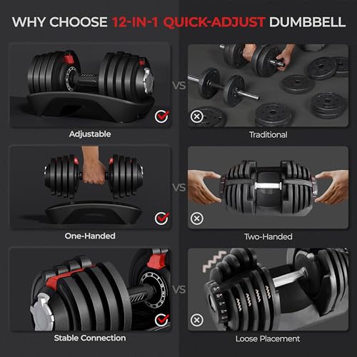 Yaheetech Adjustable Dumbbell Set with Anti-Slip Handle for Home Gym J871148