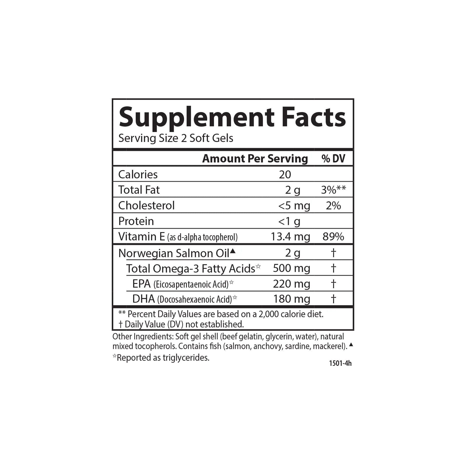 Carlson Norwegian Salmon Oil 500 mg Omega-3s, 180 Softgels O9545