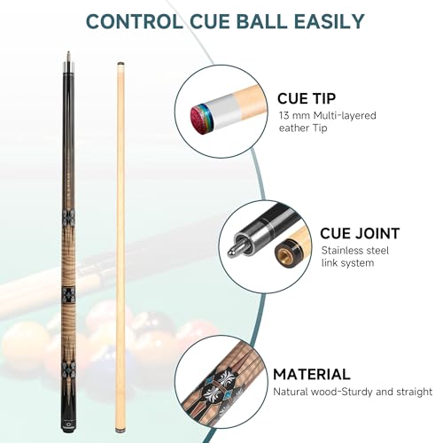 HomeSeason Pool Cue Stick 57" Low Deflection Billiard Cue Z435367