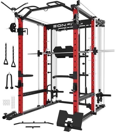Eonfit E5 Smith Machine with Vertical Leg Press, Power Cage Squat Rack, Home Gym Equipment R390