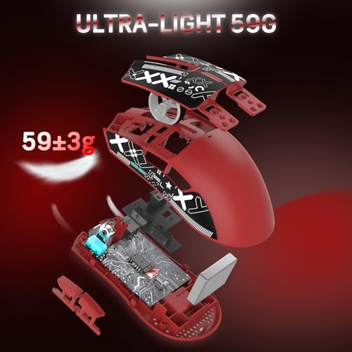 Attack Shark X11 59g Superlight Wireless Gaming Mouse with RGB Charging Dock, Black W869
