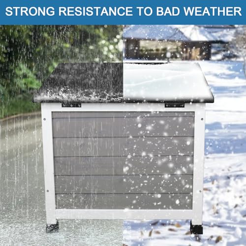 Outdoor Cat House Weatherproof Winter Enclosure for Feral Cats W562161