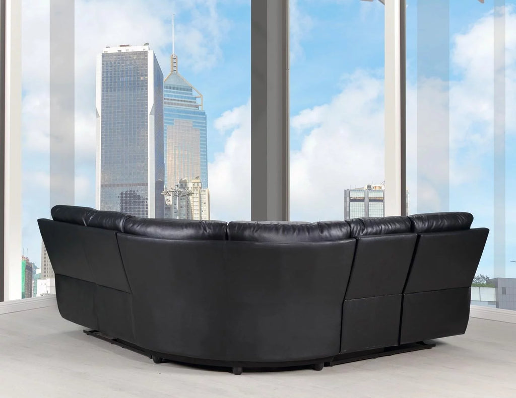 Global United 9241 Black Leather Power Reclining Sectional A8417