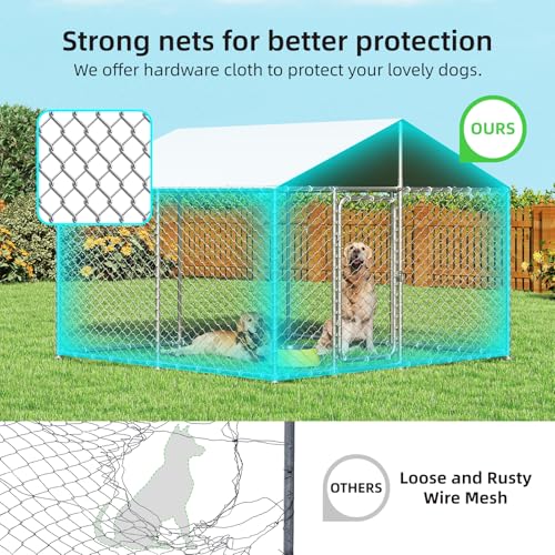 Extra Large Outdoor Dog Kennel with Waterproof Cover and Security Lock I101