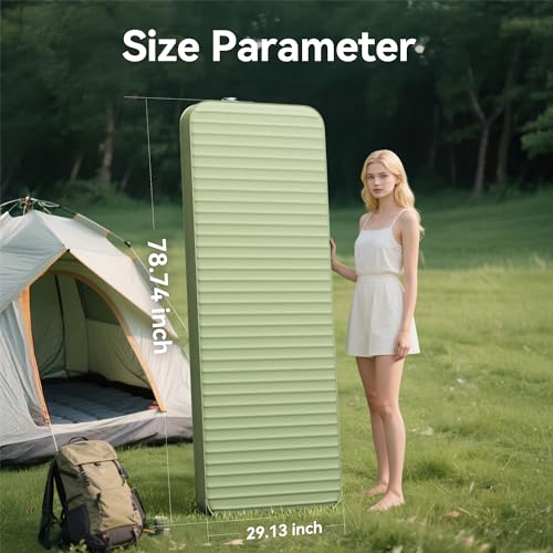 Self Inflating 4" Memory Foam Sleeping Pad with Built-in Electric Pump for Camping C265