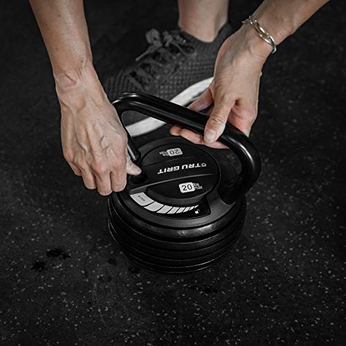 Tru Grit Fitness Adjustable Kettlebell 20LB Home Gym Strength Training C2794