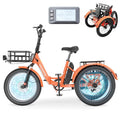 Electric Trike, Electric Tricycle for Adults, 20" Folding 3 Wheels Electric Bicycle Bikes, 48V 500W/750W Motorized Electric Ebike with Aluminum Frame, Removable Battery and Basket