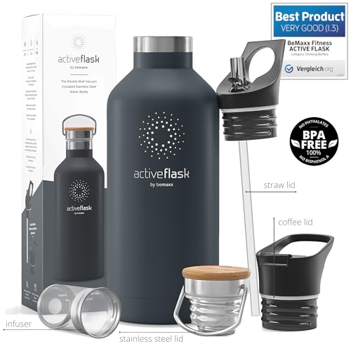 Active Flask 18/32 oz Stainless Steel Insulated Water Bottle with Straw P203