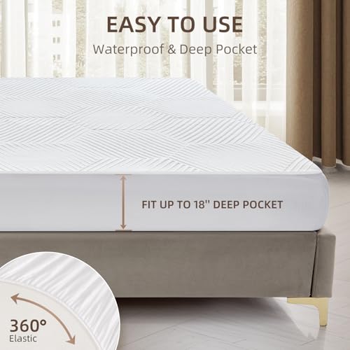 Twin XL Waterproof Heated Mattress Pad with Smart Digital Control, White Q66494