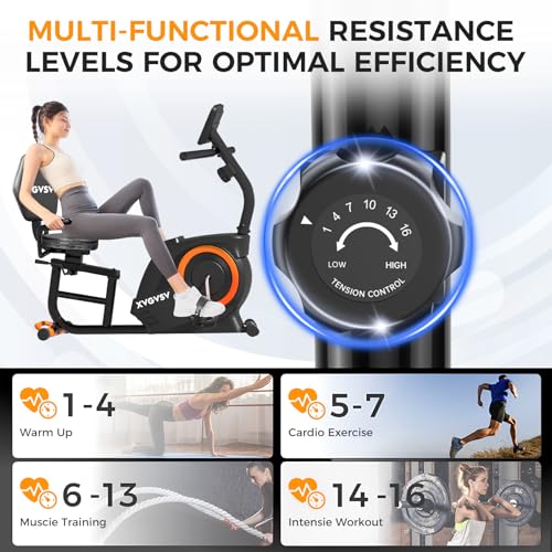 Recumbent Exercise Bike with 400LB Capacity and Magnetic Resistance V9846