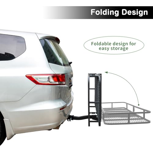 Leader Accessories Trailer Hitch Cargo Carrier Rack 60"x24"x6" Folding for 2" Receiver G3544