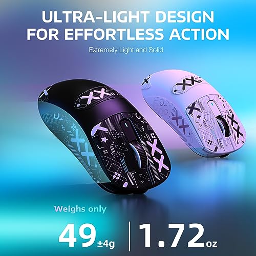 ATTACK SHARK X3 Wireless Gaming Mouse, 49g Ergonomic, PAW3395 26K DPI, White C238377