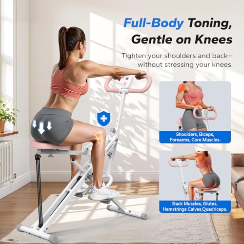 MERACH R07 2 in 1 Squat Rowing Machine, Foldable Home Exercise Equipment Y20209