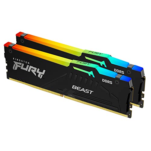 Kingston Fury Beast RGB 64GB (2x32GB) DDR5 6000MT/s CL30 Desktop Memory B22353