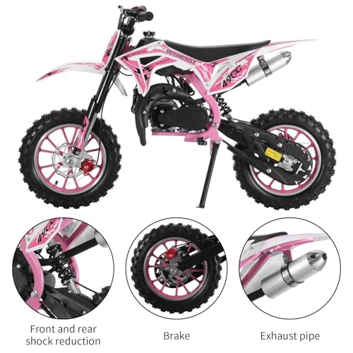 Kids Dirt Bike 49cc Gas Mini Motorcycle Off Road Pink Q561898
