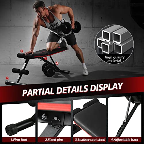 Adjustable Weight Bench for Home Gym Incline Decline Strength Training L86405