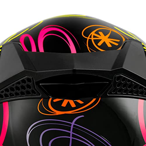 SLMOTO Dot Youth Kids Motocross Offroad Helmet with Goggles and Gloves Blue Skull D851858