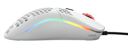 Glorious Model D Wired Gaming Mouse - 68g Honeycomb RGB Ergonomic, Matte White M160012