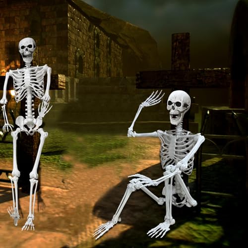 Wocst 5.4Ft Halloween Skeleton with Movable Joints Z6304