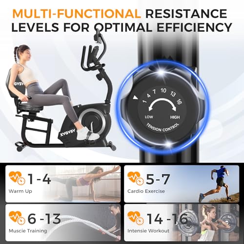 Recumbent Exercise Bike with 400LB Capacity and Magnetic Resistance V9846