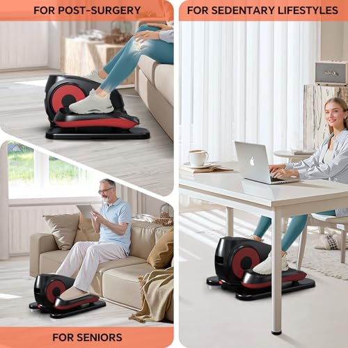 Under Desk Elliptical Machine with Remote Control, Quiet Electric Leg Exerciser L5782