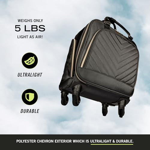 Kenneth Cole REACTION Chelsea Chevron Quilted Luggage, Black, 24-Inch V572
