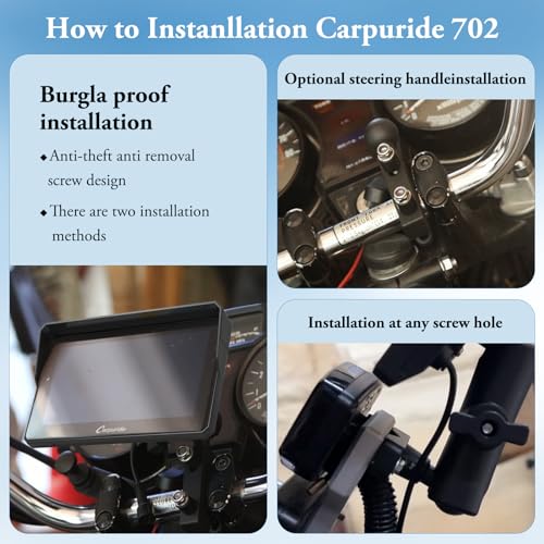 Carpuride W702 7 inch Waterproof Touchscreen GPS Navigator for Motorcycle F66615