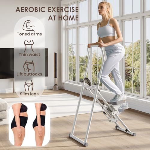 Folding Stair Stepper with Adjustable Handlebar for Home Cardio Workout G6884