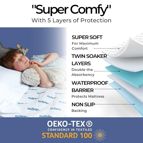 Hygge Sheets® Potty Training Pee Pads for Kids, Toddlers - 100% Waterproof, Non Slip, Washable, Dinosaur P67400