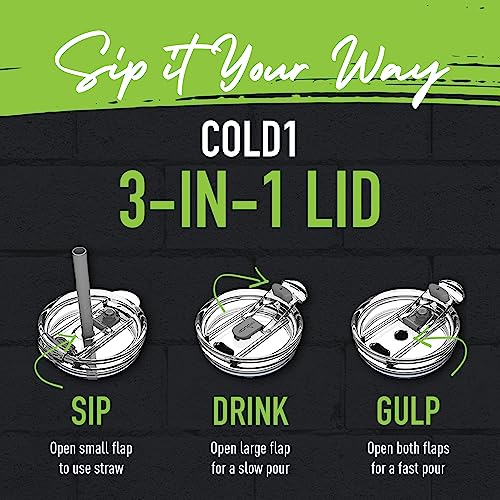REDUCE Cold1 34 oz Tumbler with Lid and Straw, Vacuum Insulated Stainless Steel D10206