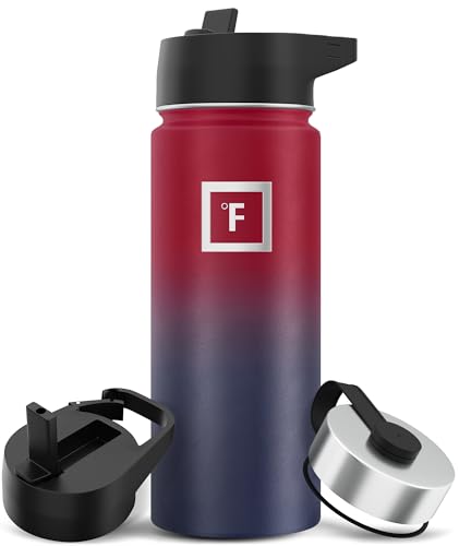 IRON °FLASK Stainless Steel Insulated Water Bottle with 3 Lids, 40 oz U19688