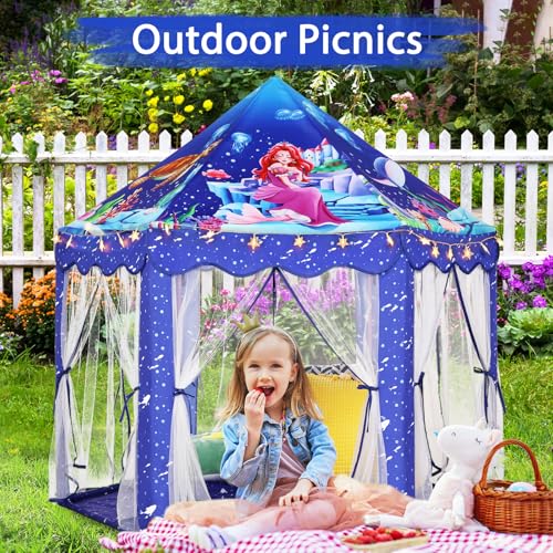 Monobeach Princess Tent Girls Large Playhouse with Star Lights L847553