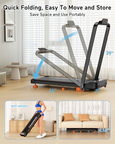 Walking Pad Treadmill with 8% Incline & Handle Bar, 3.5HP Portable for Home E1260