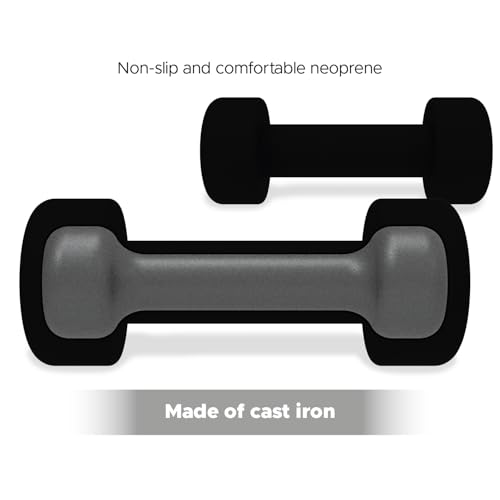 FUXION Neoprene Dumbbell Hand Weights, Set of 2, Hexagon Non-Slip E207497