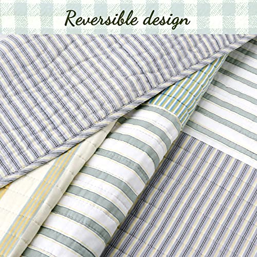 Cozy Line Home Fashions 100% Cotton Reversible Patchwork Quilt Bedding Set Queen K467643