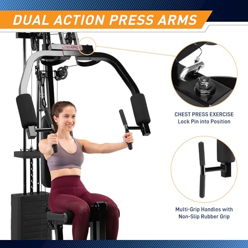 Marcy Multifunctional Workout Station Home Gym with 200lbs Weight Stack N979142