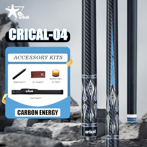 CRICAL Carbon Fiber Pool Cue Stick 58" with 12.5mm Tip J317692