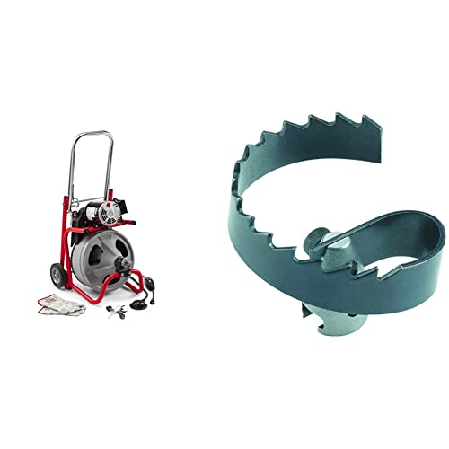 RIDGID 26998 Model K-400 Drain Cleaning 120-Volt Drum Machine Kit with C-45IW 1/2" x 75' Cable, White, Black, Red