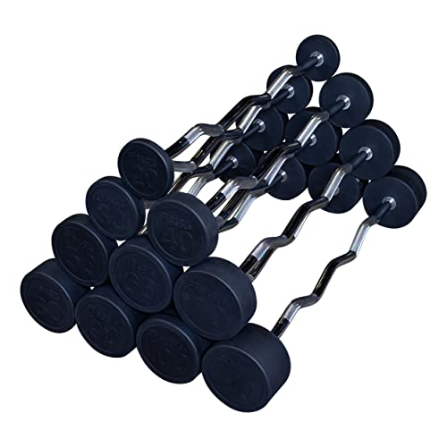 Body-Solid Rubber Coated Fixed Weight Straight Barbell L970198