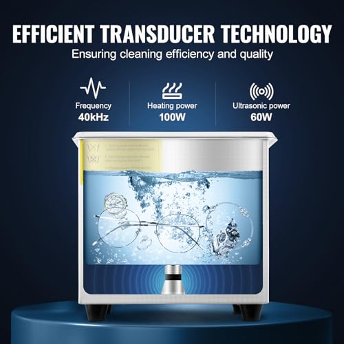 VEVOR Commercial Ultrasonic Cleaner 6L 40kHz with Digital Timer & Heater 110V Q7418