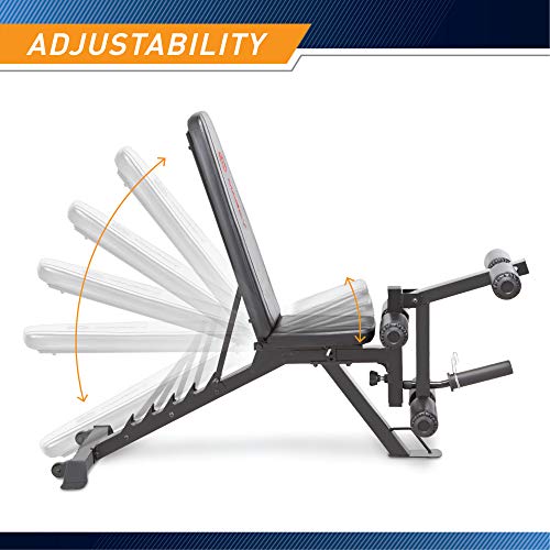 Marcy Adjustable Utility Bench with Leg Developer SB-350, Dark Gray H323
