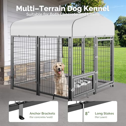 SINO LUBAN Outdoor Dog Kennel with Doggy Door, Heavy Duty Large Dog Pen E5768