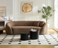 103.15" Curved Sofa Modern Curved Couch Living Room Oval Sectional Couch 3- seater Sofa Couch Luxury Boucle Sofas Couches for Living Room Apartment Office Cream