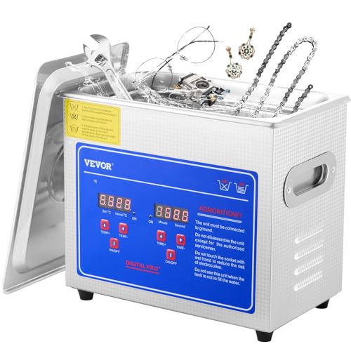 VEVOR Commercial Ultrasonic Cleaner 6L 40kHz with Digital Timer & Heater 110V Q7418